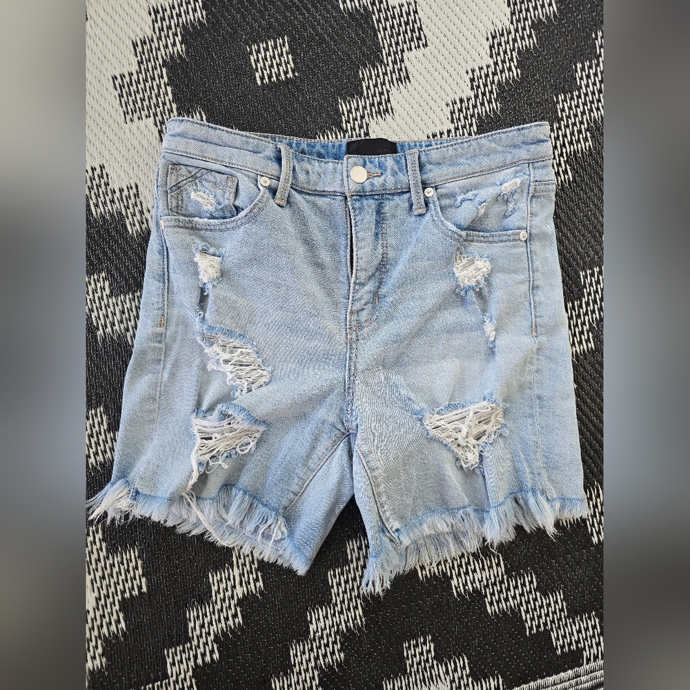 Buckle Black Jean Shorts